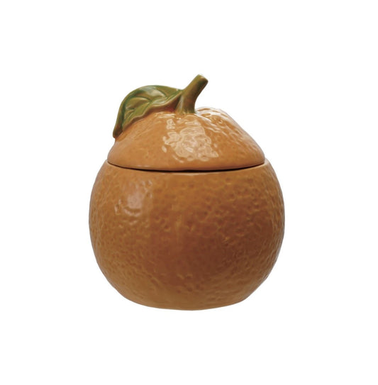 Stoneware Orange Jar