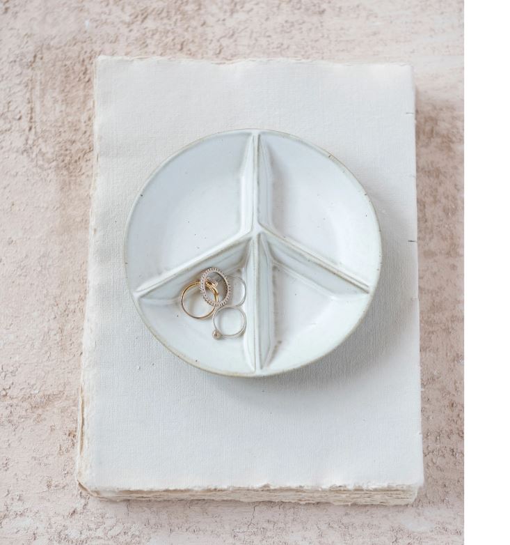 Stoneware Peace Ring Dish