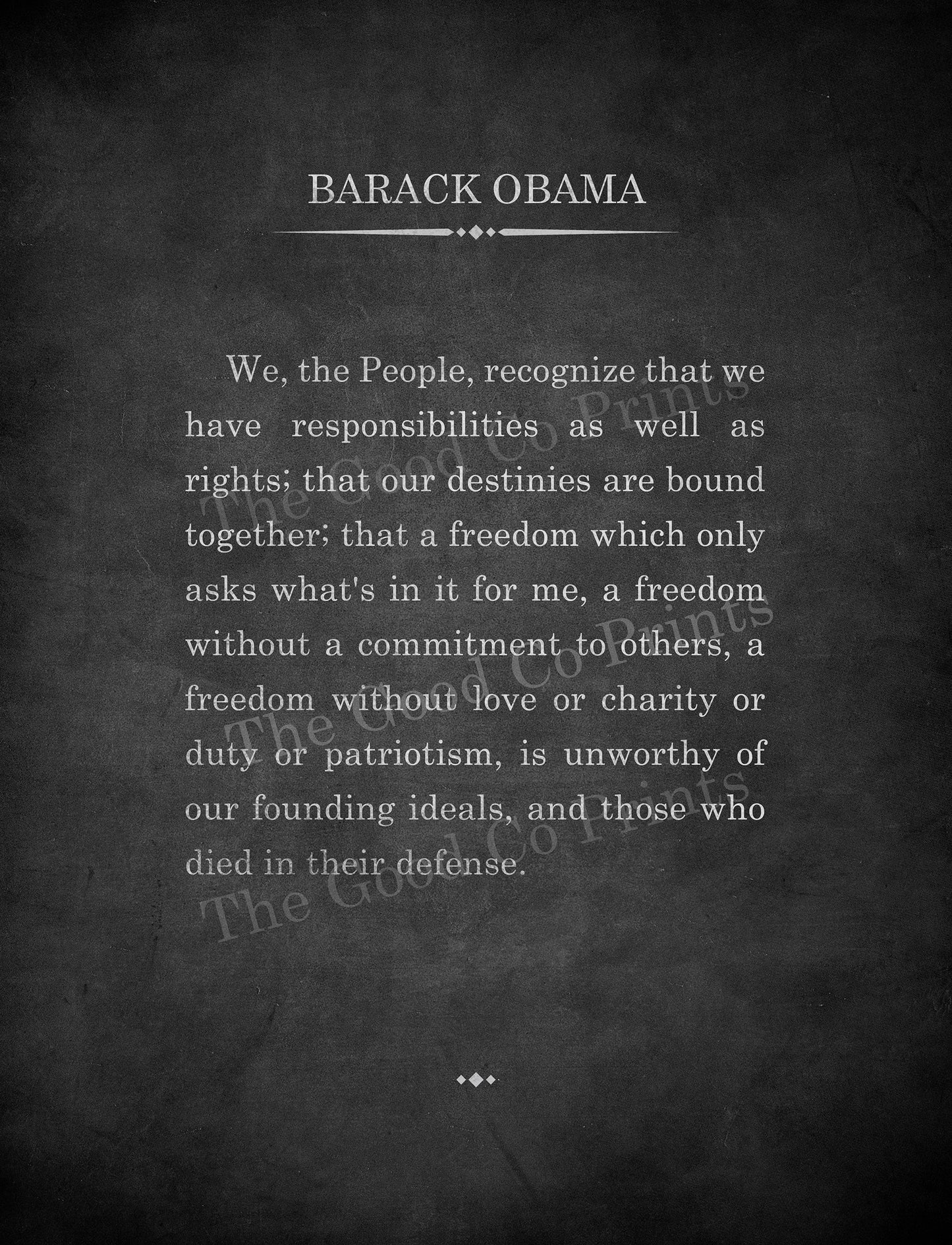 Barack Obama Quote Art Print Inspirational Quote