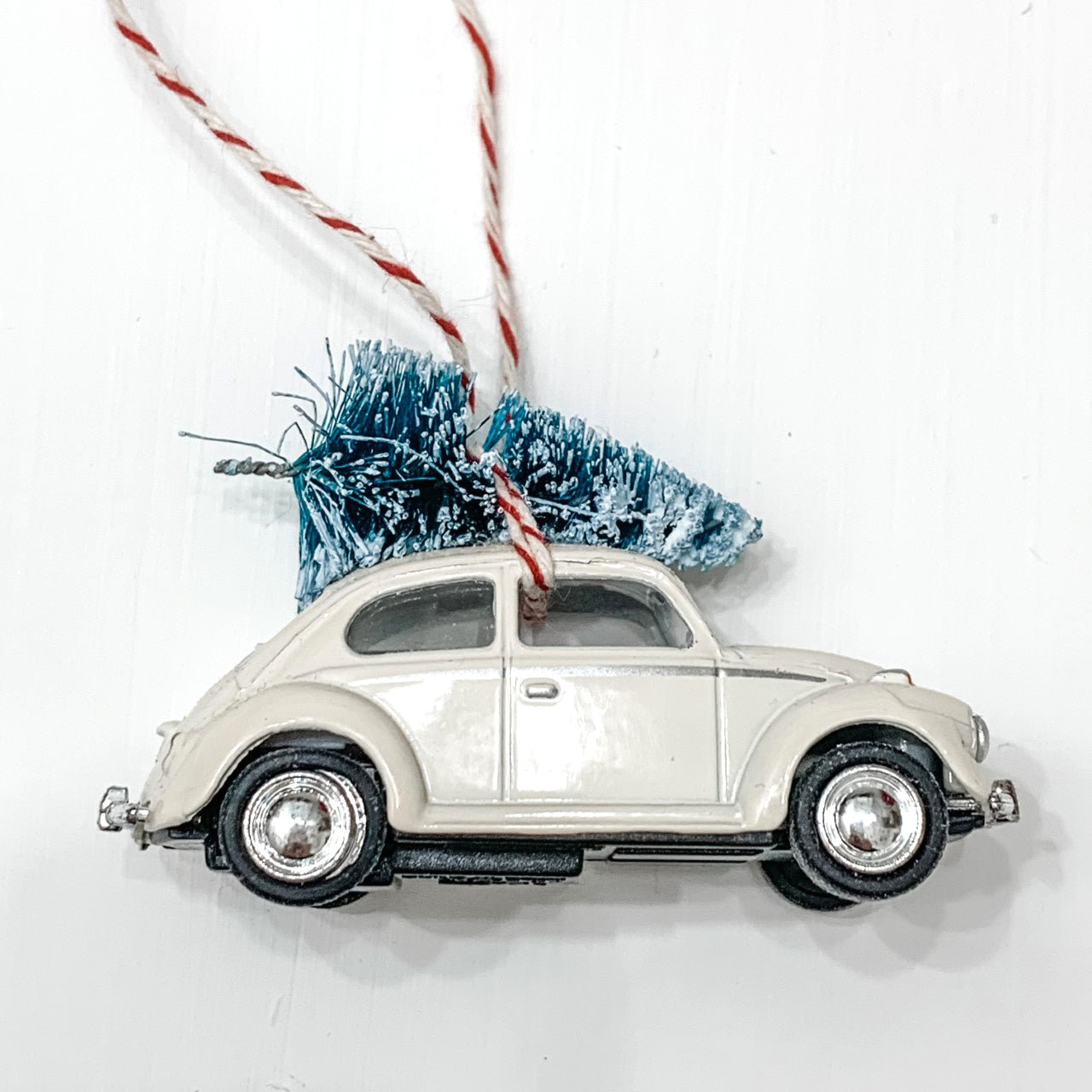 Pastel Bug Beetle Christmas Ornament with Tree on Top