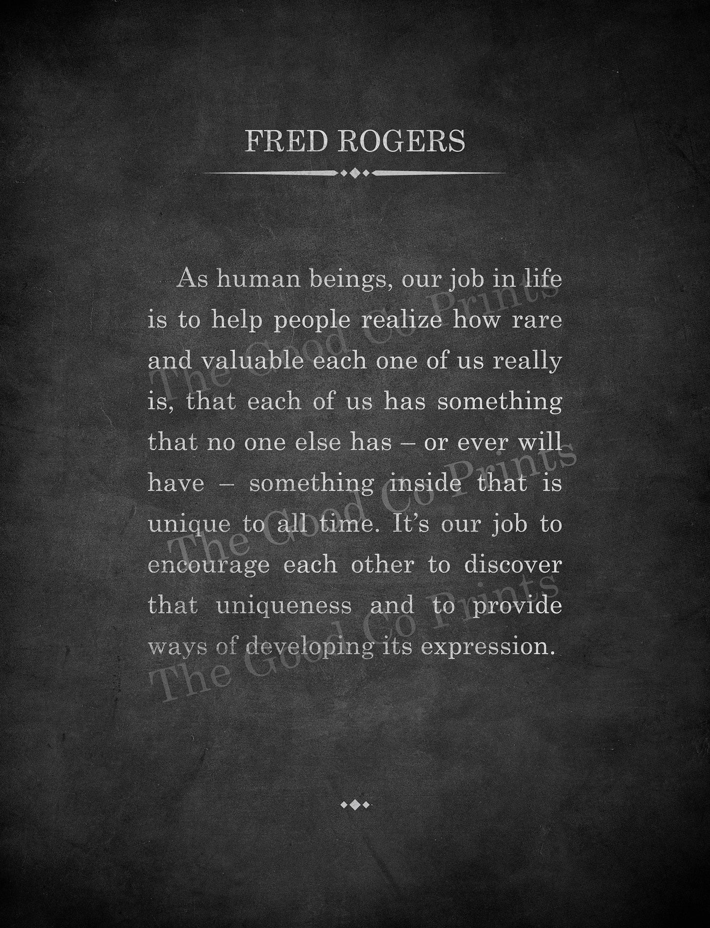 Fred Rogers Quote Art Print Inspirational Quote