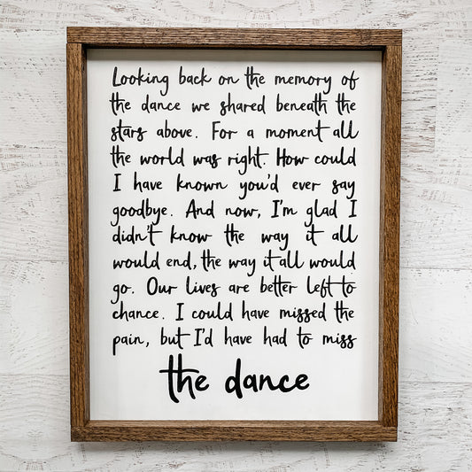 The Dance Hand Painted Sign