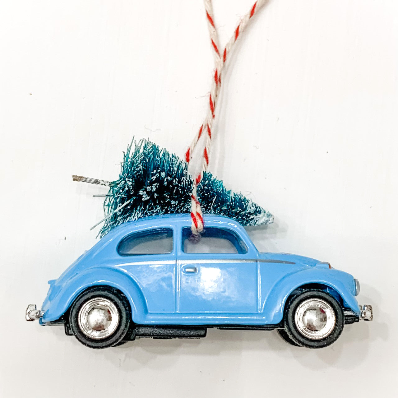 Pastel Bug Beetle Christmas Ornament with Tree on Top