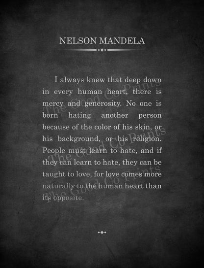 Nelson Mandela Print Inspirational Quote