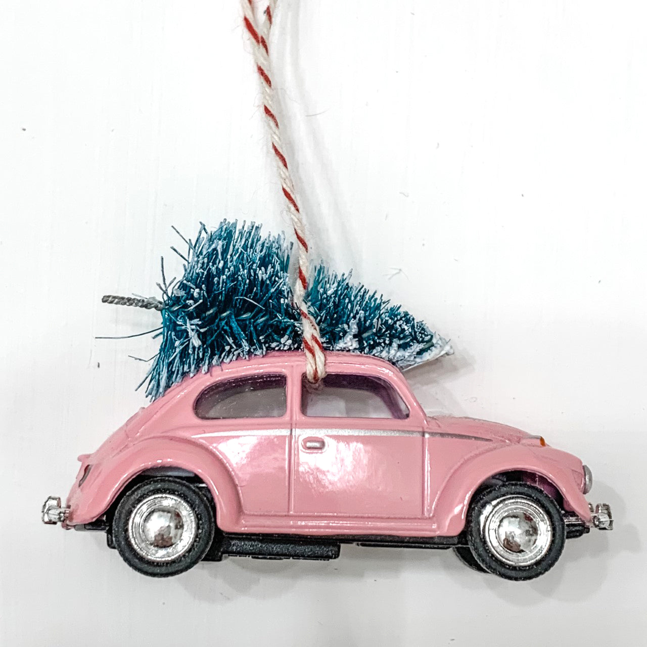 Pastel Bug Beetle Christmas Ornament with Tree on Top