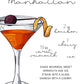 Manhattan Cocktail Recipe Art Print