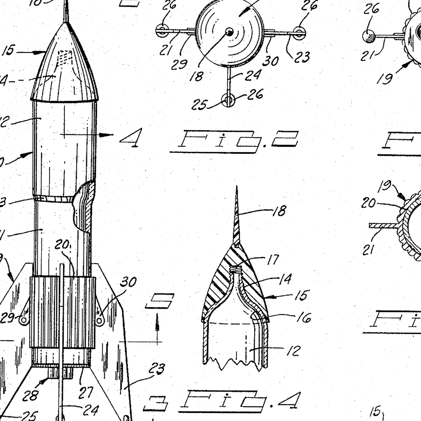 Rocket Ship Blueprint Patent Print