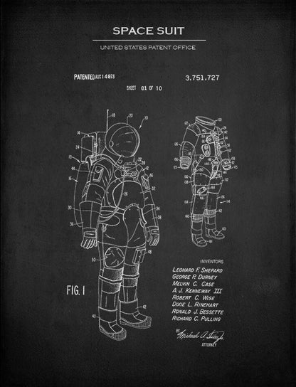 Space Suit Astronaut Blueprint Patent Print