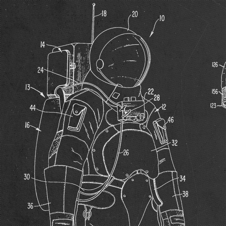 Space Suit Astronaut Blueprint Patent Print