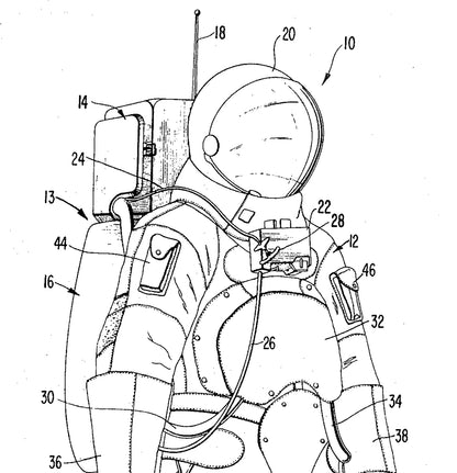 Space Suit Astronaut Blueprint Patent Print