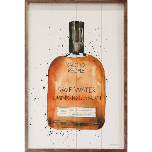 Save Water Drink Bourbon Wood Sign